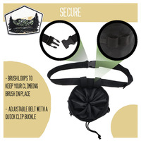 Sac à craie de haute qualité pour l'escalade, sac avec boule de craie, 2 poches zippées, boucles de brosse, sac à craie
