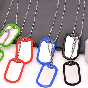Placas de Identificación para Perros en Blanco para Estampado y Grabado, de Acero Inoxidable Brillante con Borde Enrollado, para Perros Grabados - Product Image 2
