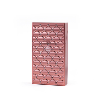 Portable Plastic Storage Box For Ladies Automatic Diamond Decoration Plastic Solid Color <strong>Cigarette</strong> Case Smoking Accessories - Product Image 2