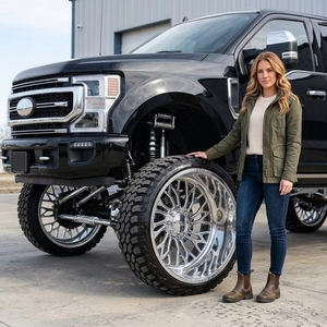 Rines Forjados Personalizados Pulidos 22x12 24x14 26x14 26x16 con Borde Profundo 8x170 8x180 para RAM F250 - Product Image 2