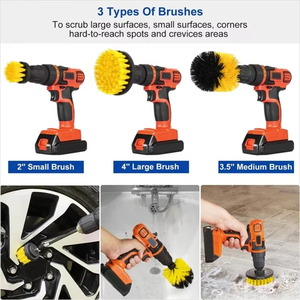 Kit de 3 brosses de nettoyage électriques pour carrelage, sols, baignoires, douches, surfaces de salle de bain et de cuisine - Product Image 3