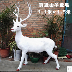 Renna di natale ornamento all'aperto cervo bianco realistico a grandezza naturale decorazioni natalizie renna <span class=keywords><strong>animali</strong></span> simulati - Product Image 2