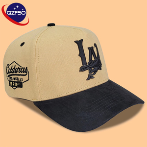 QZFSO Custom Originals 3d Embroidered Logo Gorras Canvas Brown Sports Customized Hat Curved 5 Panel Baseball Cap for Mens - Product Image 1