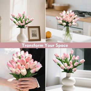Venta al por Mayor de Tulipanes Artificiales de PU Ecológicos y Duraderos, Flores Hidratantes Hechas a Mano para Acción de Gracias, Navidad y Graduación - Product Image 3