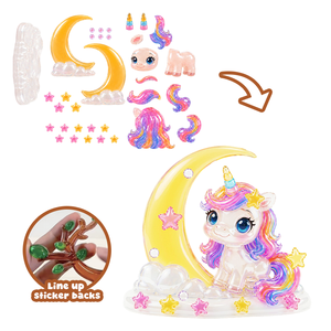 Set de Pegatinas Apilables 3D de Cristal, Diseño de Luna, Estrella, Arcoíris y Unicornio, Piezas Transparentes de Cristal, Juguete Creativo para Niñas Pequeñas - Product Image 3