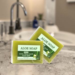 Мыло LKIAE, популярное средство против акне, для сияния и гладкости кожи, глубокое очищение, ручная работа, с алоэ и маслом ши, 100 г. - Product Image 1