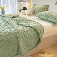 Couverture de lit rose en jacquard flanelle 50*60'' en polaire corail pour canapé et salon – Grande Vente