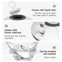 Peigne à vapeur pour animaux de compagnie Vansity OEM 3 en 1 pour le toilettage, lavable, massage en silicone, brosse à vaporiser pour enlever les poils de chat