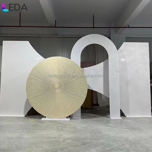 ฉากหลังงานแต่งงานขนาดใหญ่แบบกำหนดเองของ LEDA ฉากอะคริลิคสีขาวสำหรับตกแต่งทางเข้างานวันเกิดสำหรับตกแต่งงานอีเว้นท์ - Product Image 1