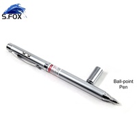 Stylo à bille lumineux avec pointeur laser rouge télescopique rétractable 4 en 1
