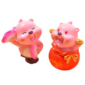ตุ๊กตาทันุกิสีชมพู ยี่ห้อ Yu Mo Craft ของสะสม ของตกแต่ง ของขวัญปีใหม่ ของตกแต่งสำหรับทุกเพศ ผลิตในจีน - Product Image 5