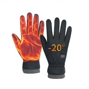 Gants de montagne d'hiver unisexes imperméables coupe-vent doublés de polaire thermiques épais en polyester avec fermeture à cordon de serrage - Product Image 2