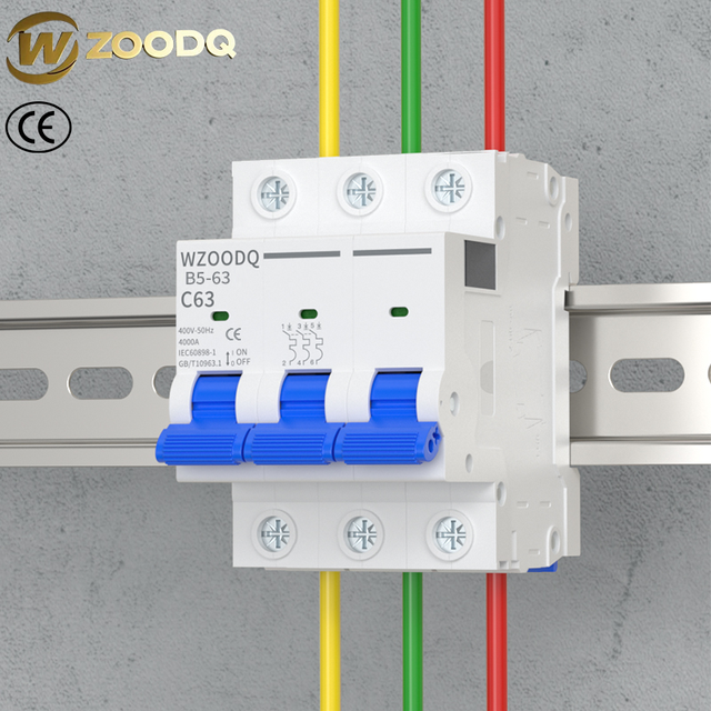 WZOODQ High Quality C Curve MCB 1P/2P/3P/4P 6A 10A 16A 20A 25A 32A 40A 50A 63A AC air Switch Miniature Circuit Breaker OEM/ODM