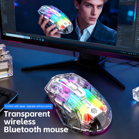 Souris sans fil Viper entièrement transparente 2,4 G, rétroéclairage RGB, 3D, 6 boutons, rechargeable, pour droitier, programmable, capteur optique, jeu