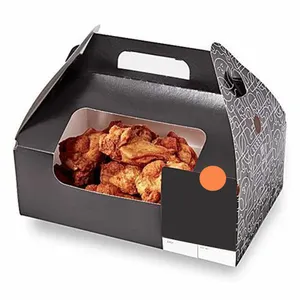 Großhandel maßge schneiderte geröstete Take Away Fried Chicken Paper Box mit Griff