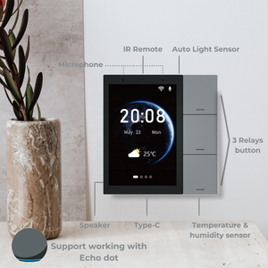 Tuya <span class=keywords><strong>Zigbee</strong></span> Gateway <span class=keywords><strong>3</strong></span>.5 ''Panneau de commande pour maison intelligente avec <span class=keywords><strong>3</strong></span> relais IR Télécommande Température Lumières Commutateurs Rideaux - Product Image 2