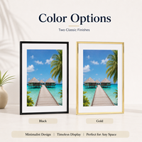 Cadre photo en plastique PVC personnalisé noir et or, à poser sur table ou à accrocher au mur, 8x10 11x14, pour décoration intérieure, cadeau