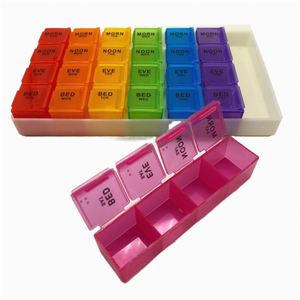 Vente en gros de boîtes à pilules en plastique biodégradable personnalisables de haute performance, 28 compartiments, pour une semaine - Product Image 2