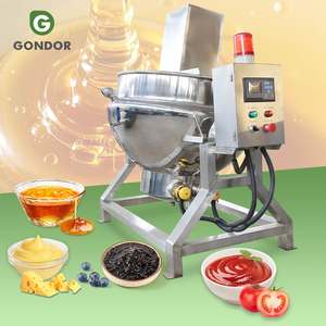 Petite machine de cuisson à inclinaison 100-1000L pour confiseries, gâteaux, sauces curry, avec système planétaire à conduction d'huile - Product Image 1