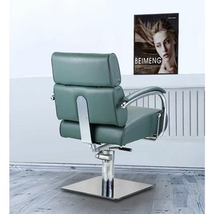 Red Barber Chair Hydraulic Swivel Salon Chair PU Leather Reclining Hairdressing Seat Height Adjustable for Barber Shop - Product Image 3
