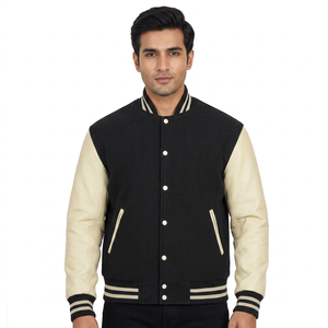 Most Demanding High Quality Chenille Embroidery <b>Men</b> College Custom Letterman Leather Varsity Jacket Manufacturer - Product Image 1