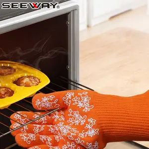 Guanti Premium resistenti al calore del rifornimento della fabbrica di Seeway per la cucina o il forno del BBQ con il migliore prezzo