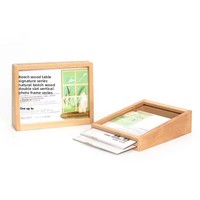 Porte-cartes de table vertical en bois fait main, durable, style rectangle, pour supports de menu de bureau