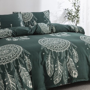Thiết Kế Mới <span class=keywords><strong>Bohemian</strong></span> Phong Cách Nhà Dệt May Màu Xanh Lá Cây Bộ Đồ Giường Chăn Bìa In Ấn Sợi Nhỏ Duvet Cover Set - Product Image 2