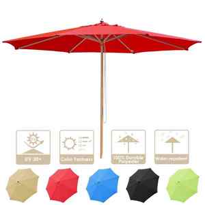 Parasol <span class=keywords><strong>Queen</strong></span> Anne pour l'extérieur 2m 3m Jardin Grand patio Publicité Soleil Jardin avec manche en bois Contrôle manuel - Product Image 5