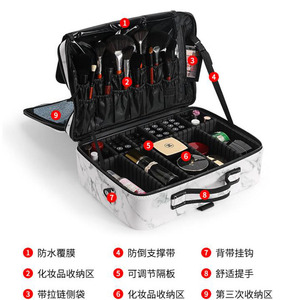 Kit <span class=keywords><strong>de</strong></span> <span class=keywords><strong>maquillaje</strong></span> <span class=keywords><strong>profesional</strong></span> <span class=keywords><strong>completo</strong></span> <span class=keywords><strong>de</strong></span> mármol blanco, estuche <span class=keywords><strong>de</strong></span> joyería enrollable <span class=keywords><strong>de</strong></span> cuero, Maleta <span class=keywords><strong>de</strong></span> <span class=keywords><strong>maquillaje</strong></span>, almacenamiento <span class=keywords><strong>de</strong></span> viaje para artistas, superventas - Product Image 3