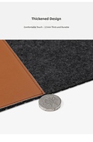 Tapis de bureau exécutif haut de gamme en cuir et feutre, tapis de souris et de clavier extra large réversible double face, tapis de bureau antidérapant OEM