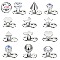 Ancla Dérmica Clásica de Titanio y Zirconia M0.9 ASTM F136 Personalizada para Piercing Corporal y de Clavícula, Joyería para Piercing Dérmico
