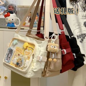 Nuevo bolso bandolera versátil estilo uniforme escolar, minimalista, de gran capacidad, transparente con efecto salpicado, tipo ita bag. - Product Image 2