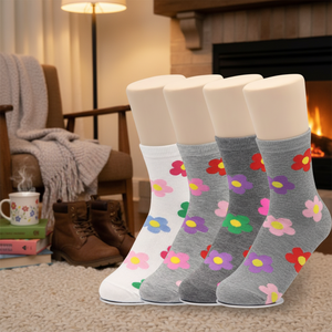 Women's Floral Fashion Long Cotton Spandex Socks Set 10 Pairs One Size Thermal Breathable Quick Dry Print Lightweight Warm - Product Image 3