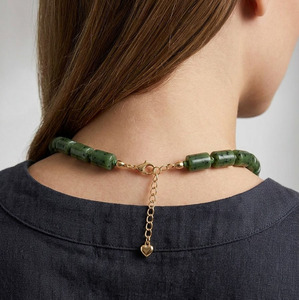 Collier pour femme en perles de cristal de pierre naturelle <span class=keywords><strong>Aventurine</strong></span> Zooying, idéal pour la fabrication de bijoux fantaisie DIY, vente en gros - Product Image 3