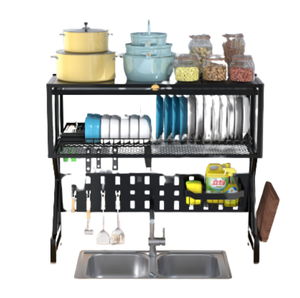 stainless steel over sink fruit and vegetable drying in sink dish rack drying rack storage 2 tiers dish rack for kitchen