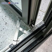 Ventanas Abatibles de Aluminio Estilo Francés RICHOCEAN, Impermeables, Resistentes al Viento, con Vidrio de Ahorro Energético