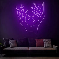 Enseigne néon LED ambre chaud style rétro américain, lettres lumineuses réalistes, personnalisable, IP65, pour décoration de salon