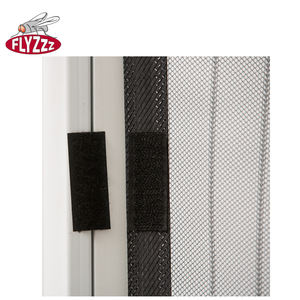 Cortina de puerta de mosquitera de tela pesada con tira adhesiva de marco completo, cortinas de red para insectos, pantalla de ventana de fibra de vidrio - Product Image 3