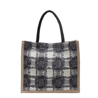 Sac fourre-tout en toile de style ethnique pour femme avec motif de groupe ethnique pour un usage quotidien des étudiants