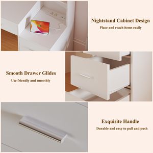 Make up Table Vanity <strong>Desk</strong> <strong>Large</strong> with Mirror &amp; Lights White 8 Drawers &amp; 6 Storage Shelves Vanity Set with Lights and Power Outlet - Product Image 4