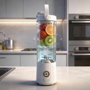 Blender portable de 550 ml, alimenté par batterie, étanche, sans BPA, rechargeable par USB, mode turbo haute performance, broyeur de glace, smoothies, extérieur - Product Image 2