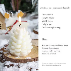Velas Aromáticas de Cera de Soya Hechas a Mano con Forma de Piña, Personalizadas con Etiqueta Privada para Navidad - Product Image 6