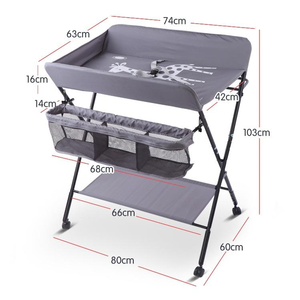 <span class=keywords><strong>Table</strong></span> à <span class=keywords><strong>langer</strong></span> en bambou pliable de haute qualité pour bébés Vente chaude <span class=keywords><strong>Baignoire</strong></span> Bouclier de confidentialité Tiroirs pour 0-12 mois - Product Image 4