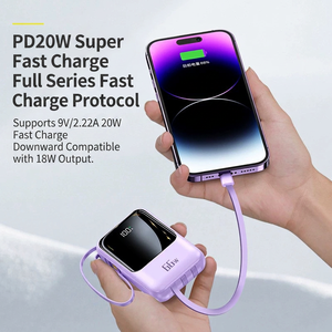 พาวเวอร์แบงค์ชาร์จเร็ว 66W พร้อมสายชาร์จในตัว ความจุ 10000mAh เครื่องชาร์จพกพาสำหรับอุปกรณ์มือถือ - Product Image 4