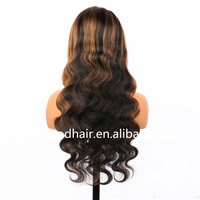 Perruques Lace Front sans colle en cheveux humains 100% vierges à cuticules alignées, couleur Ombré, avec logo personnalisé et pré-épilées