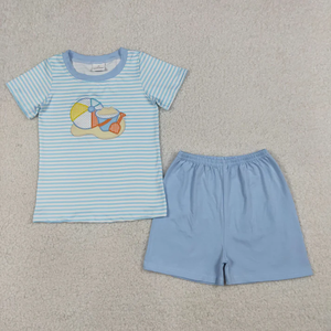 Conjuntos de Shorts Casuales de Verano para Bebés y Niños Pequeños, con Apliques de Playa, para Hermanos, Venta al Por Mayor - Product Image 3