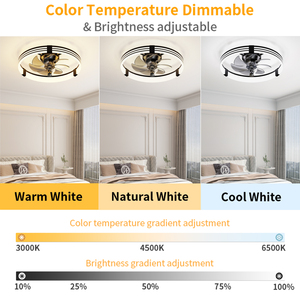 Flush Mount <b>Ceiling</b> <b>Fan</b> <b>with</b> Light 3000K-6500K 6 Speeds 7 Blades Low Profile <b>Ceiling</b> <b>Fan</b> <b>with</b> <b>Remote</b> & APP for Bedroom Kitchen - Product Image 3