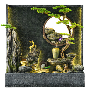 Grand rideau d'eau mur rocaille circulation fontaine d'eau écran bureau cloison décoration de sol cour étang aménagement paysager - Product Image 5