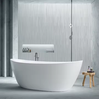 Baignoire autoportante en acrylique de 1,65 m au design moderne, forme ovale, écologique, garantie 5 ans, pour salle de bain intérieure